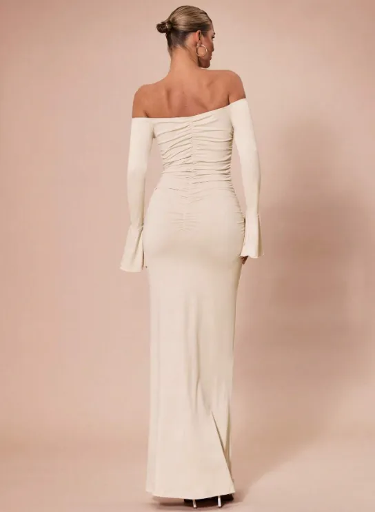 KARLA OFF-SHOULDER MAXI DRESS-APRICOT sold by hitheredarling product image thumbnail 2