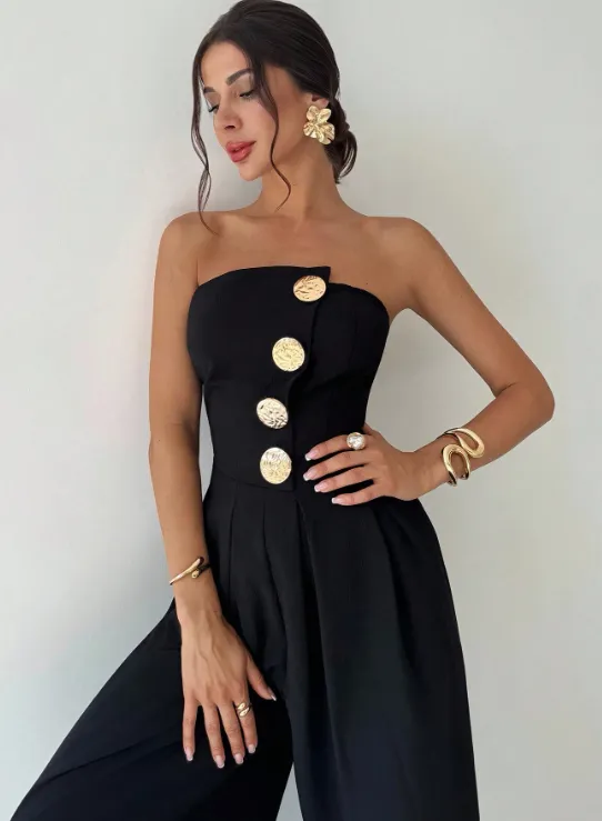 PIPER METAL BUTTON JUMPSUIT sold by hitheredarling product image thumbnail 4