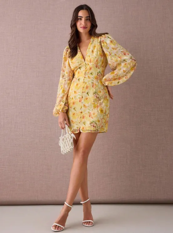 SOPHIE FLORAL PUFF SLEEVE DRESS sold by hitheredarling