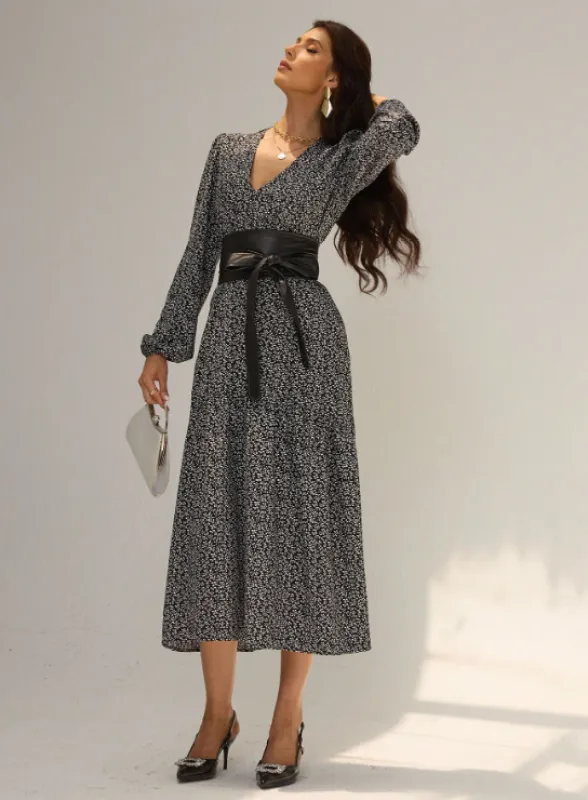 ALARA DITSY FLORAL DRESS WITH BELT sold by hitheredarling
