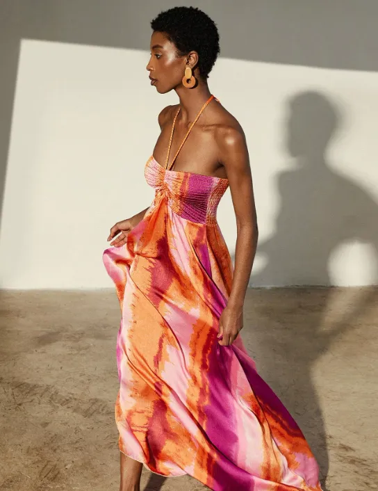 SARA CHIFFON TIE-DYE MAXI DRESS sold by hitheredarling