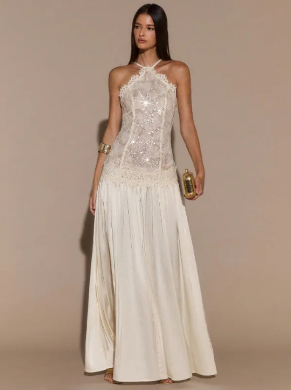 CONSTANCE APRICOT LACE MAXI DRESS sold by hitheredarling