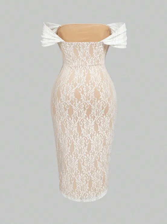 SANDRA LACE OFF-SHOULDER DRESS sold by hitheredarling product image thumbnail 2