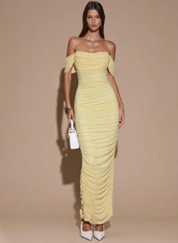 SOPHIA RUCHED MAXI DRESS sold by hitheredarling