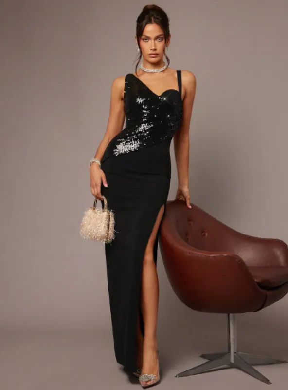 ALYA SEQUIN MAXI DRESS sold by hitheredarling