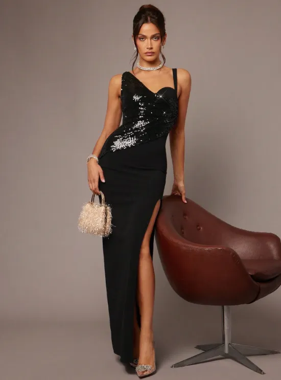 ALYA SEQUIN MAXI DRESS sold by hitheredarling