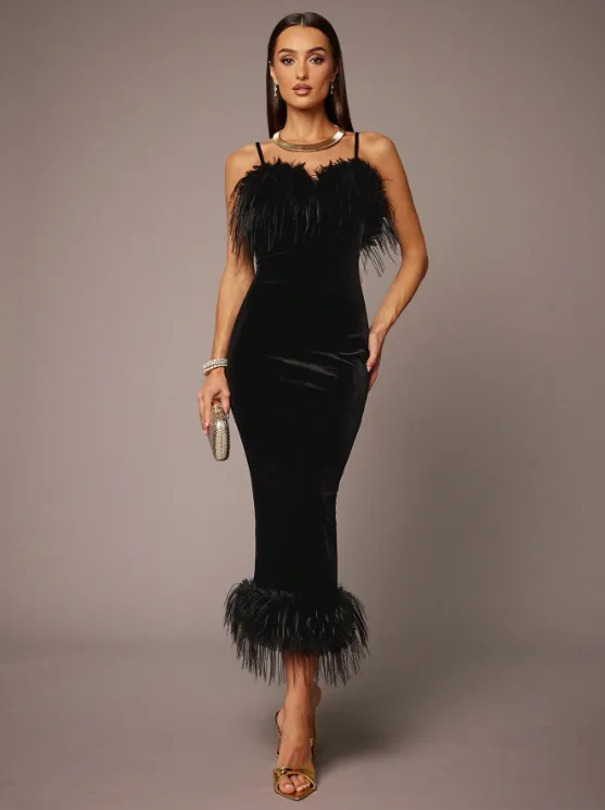 STELLA VELVET MIDI DRESS sold by hitheredarling