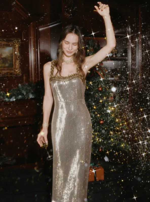 LUANA SEQUIN MAXI DRESS sold by hitheredarling