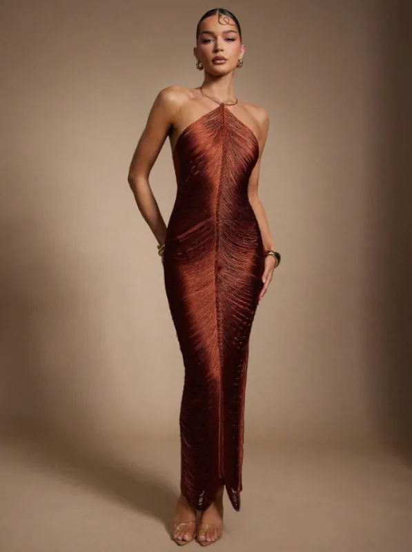 SARA TASSEL FRINGE MAXI DRESS sold by hitheredarling