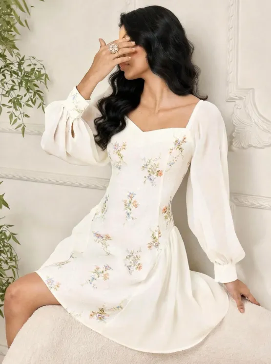 Sandria Floral Mini Dress sold by hitheredarling