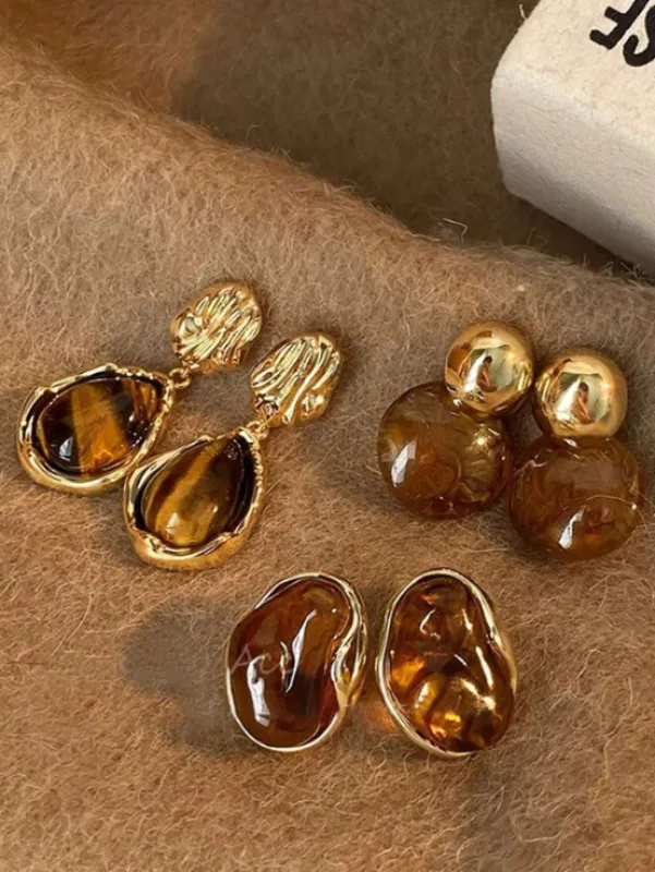 3 Pairs Amber Earrings made by hitheredarling
