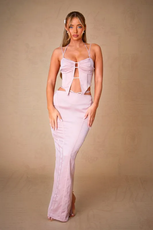 TIE DETAIL MAXI SKIRT IN BELLE sold by murci