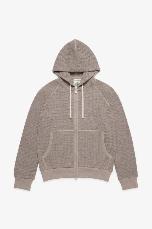 ROENTGEN 4J hoodie, taupe melange sold by S.N.S HERNING