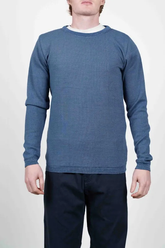 INTRA crew neck, spatial blue moiré sold by S.N.S HERNING