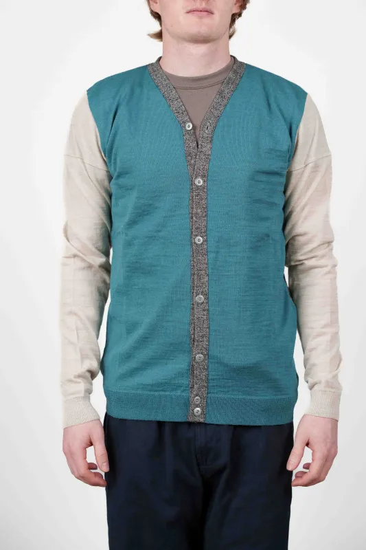 MIGRATION cardigan, verdigris block sold by S.N.S HERNING