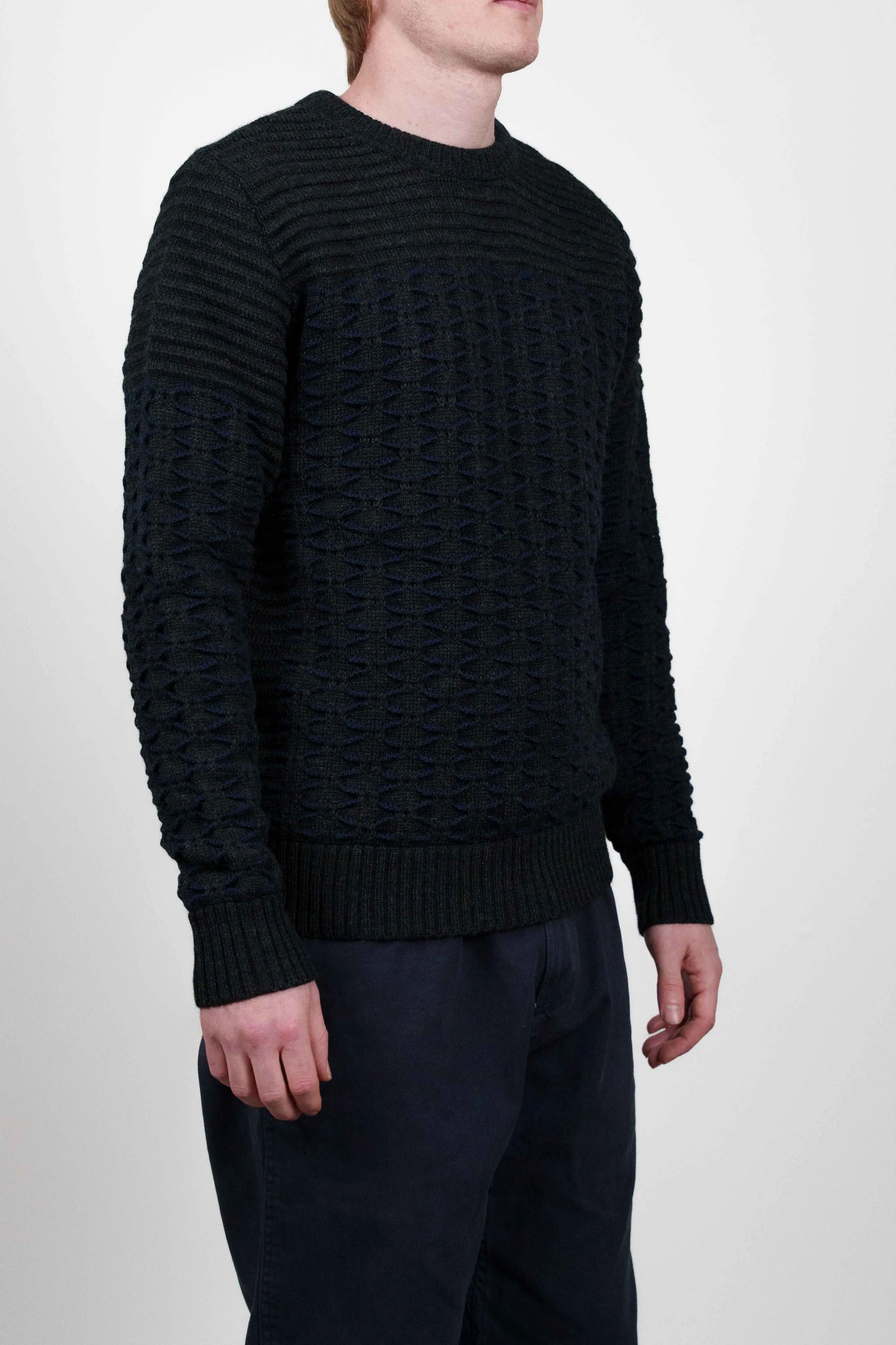 BINDING sweater, black melange / compact blue sold by S.N.S HERNING product image thumbnail 2