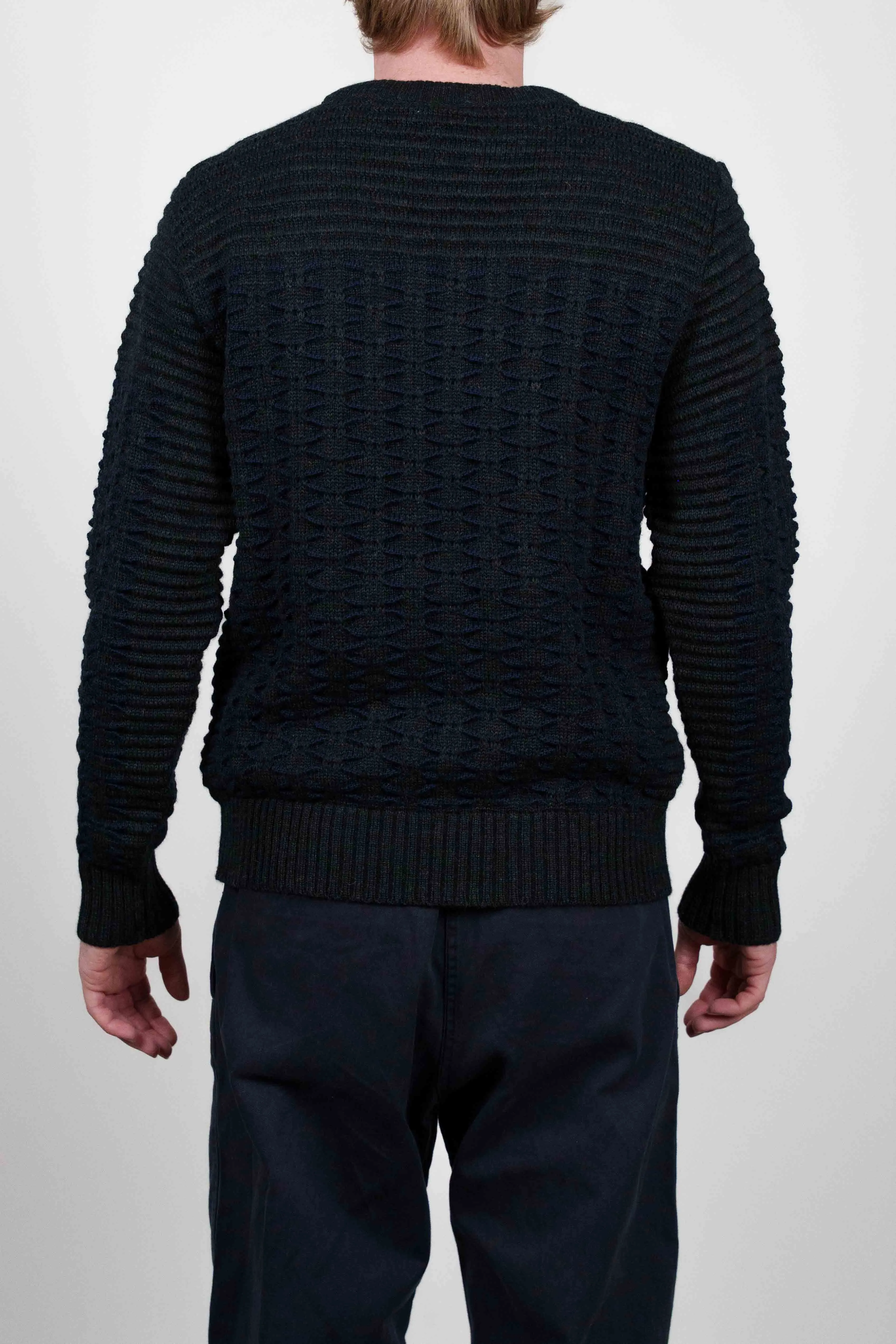 BINDING sweater, black melange / compact blue sold by S.N.S HERNING product image thumbnail 4