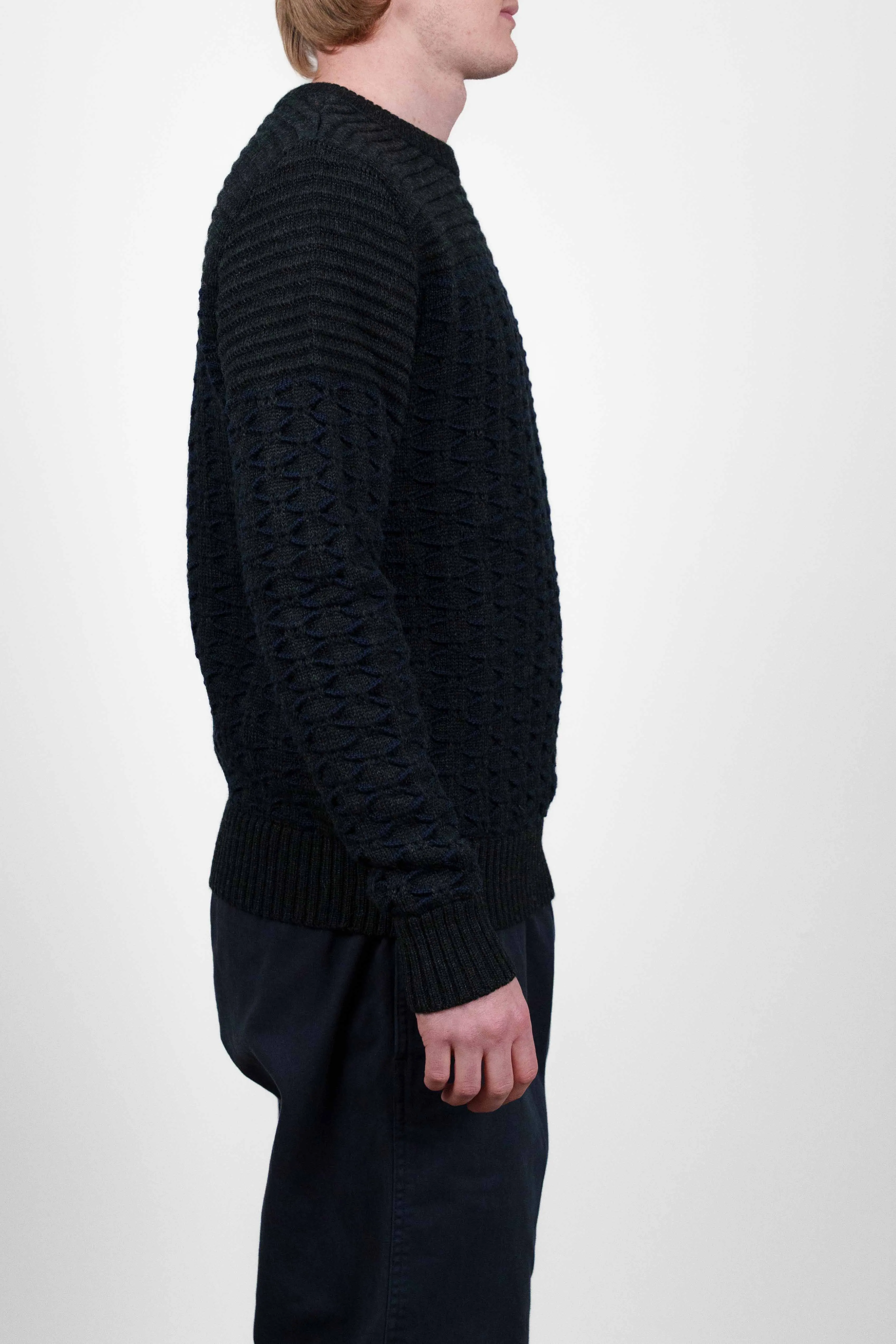 BINDING sweater, black melange / compact blue sold by S.N.S HERNING product image thumbnail 3