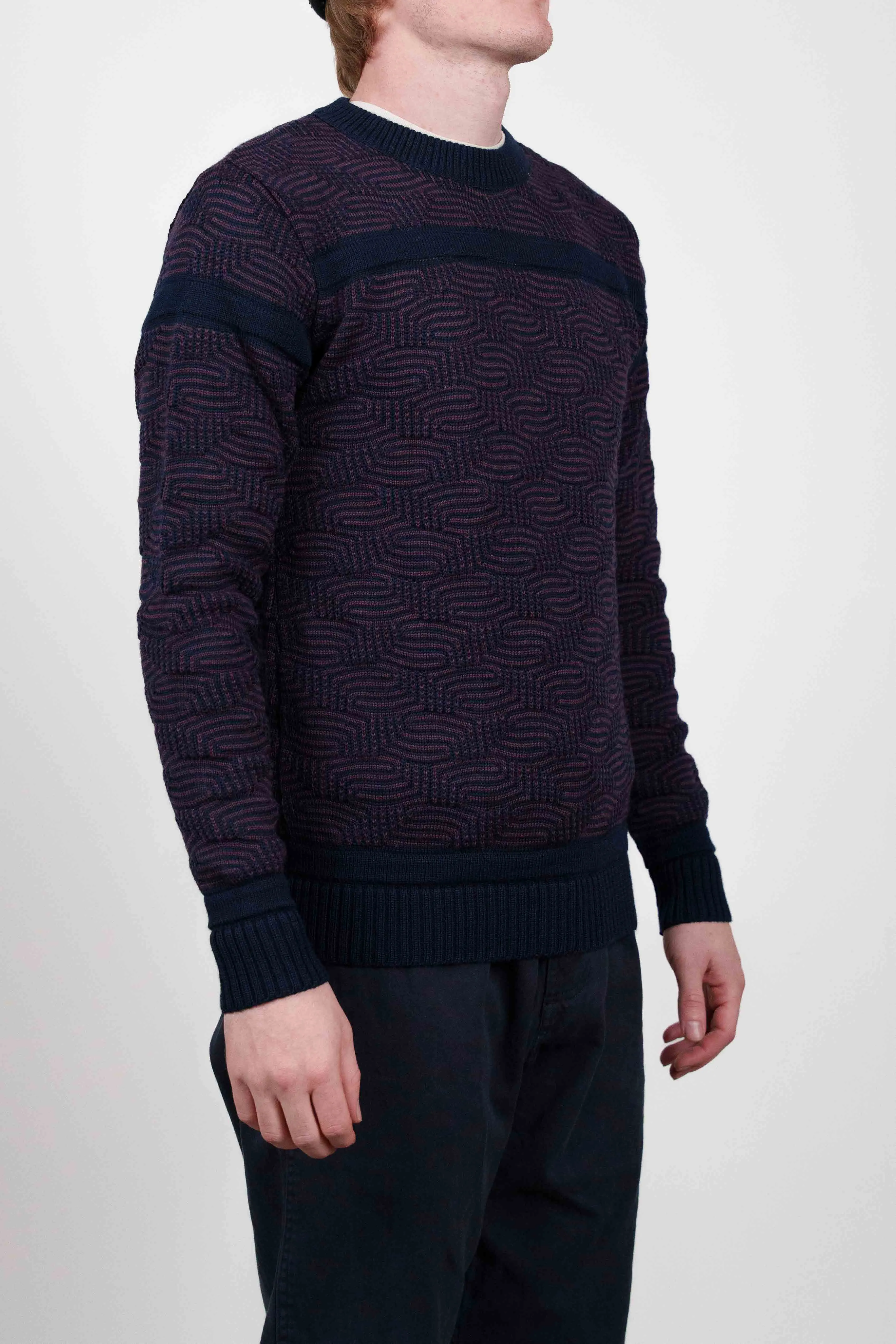 RADIO sweater, compact blue / purple melange sold by S.N.S HERNING product image thumbnail 2