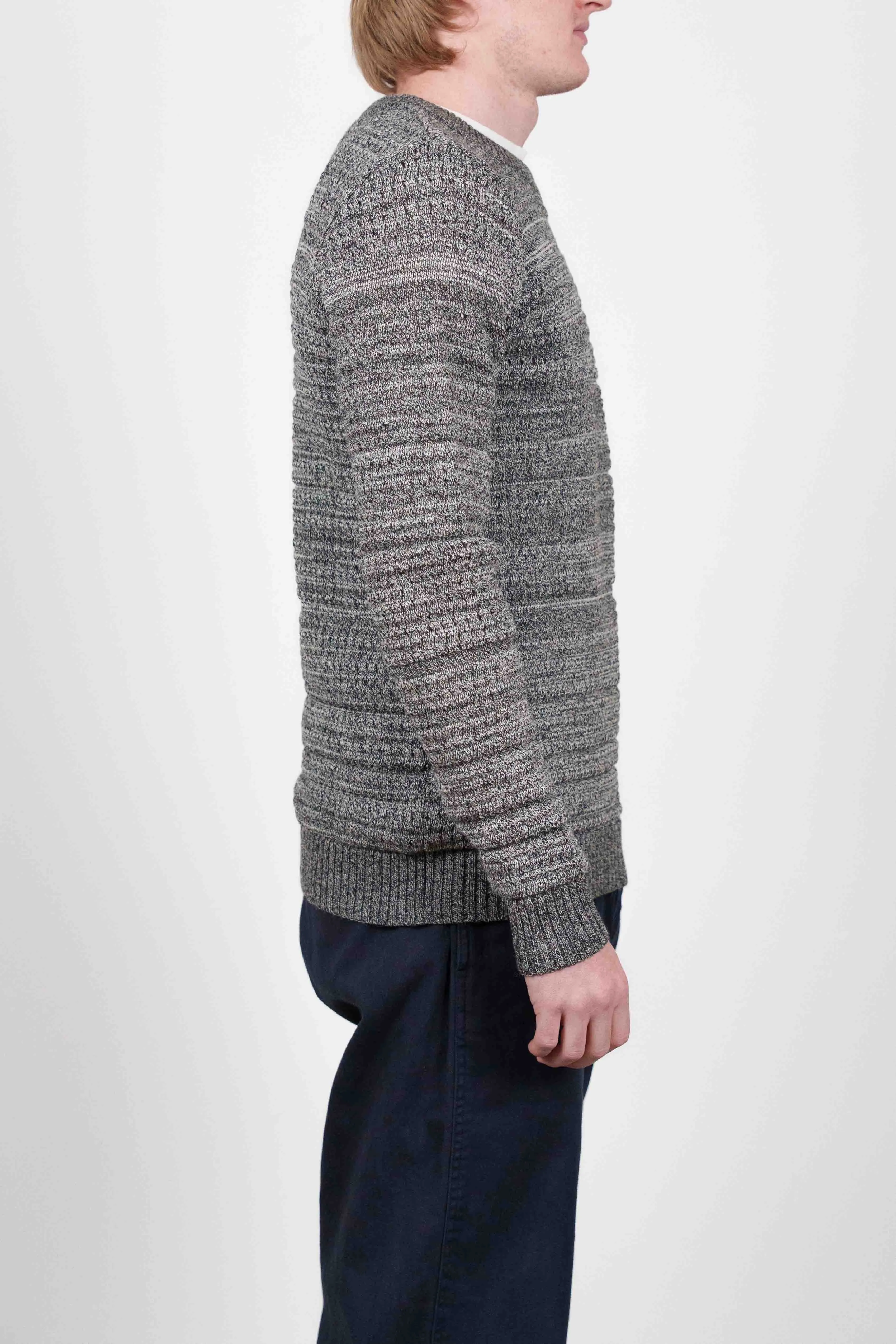 FLUX crew neck, white noise mix sold by S.N.S HERNING product image thumbnail 3