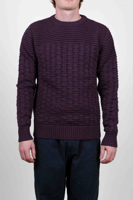 BINDING sweater, all purple melange sold by S.N.S HERNING