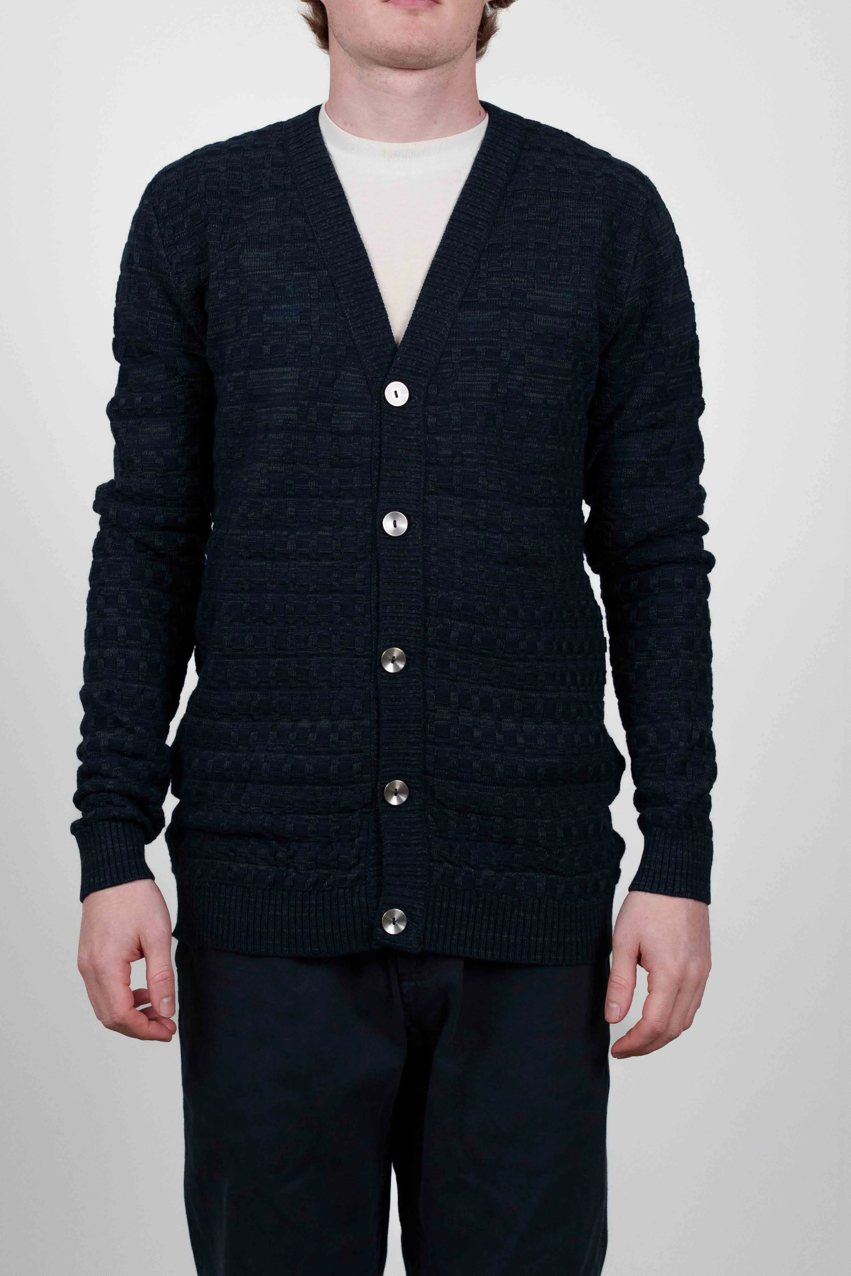 BABEL cardigan, medium blue mix sold by S.N.S HERNING