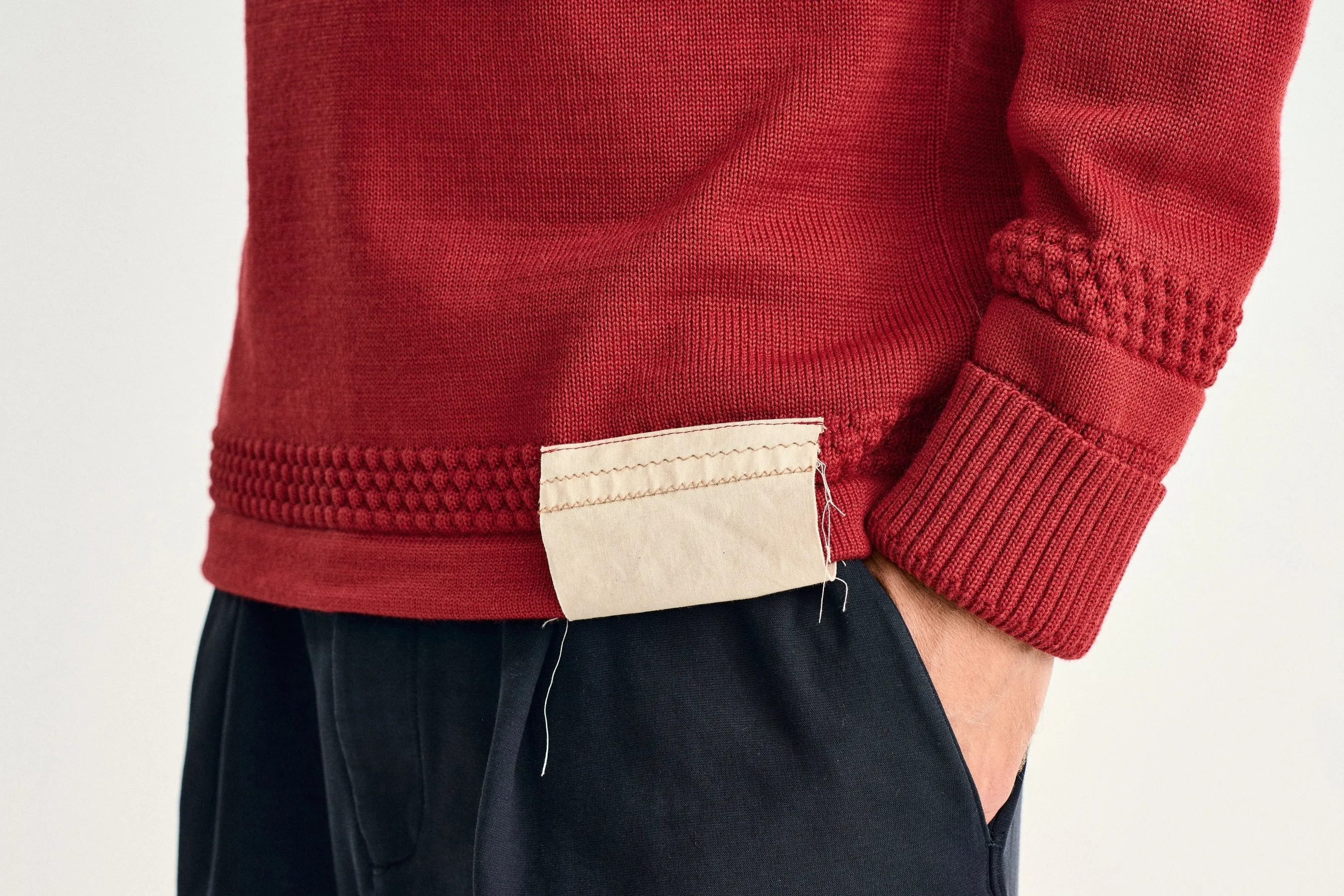 FISHERMAN sweater | høj hals, dannebrog red, OB Edition sold by S.N.S HERNING product image thumbnail 3