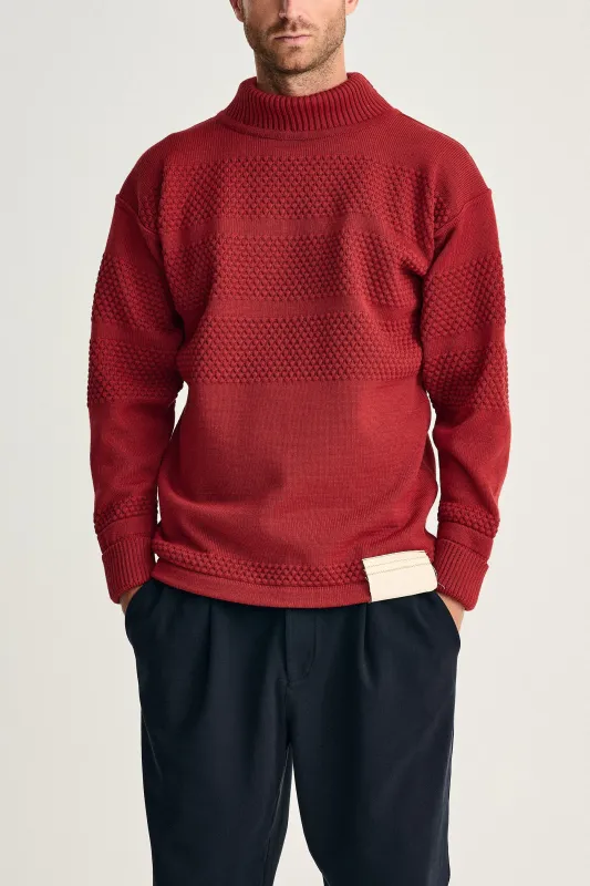 FISHERMAN sweater | høj hals, dannebrog red, OB Edition made by S.N.S HERNING