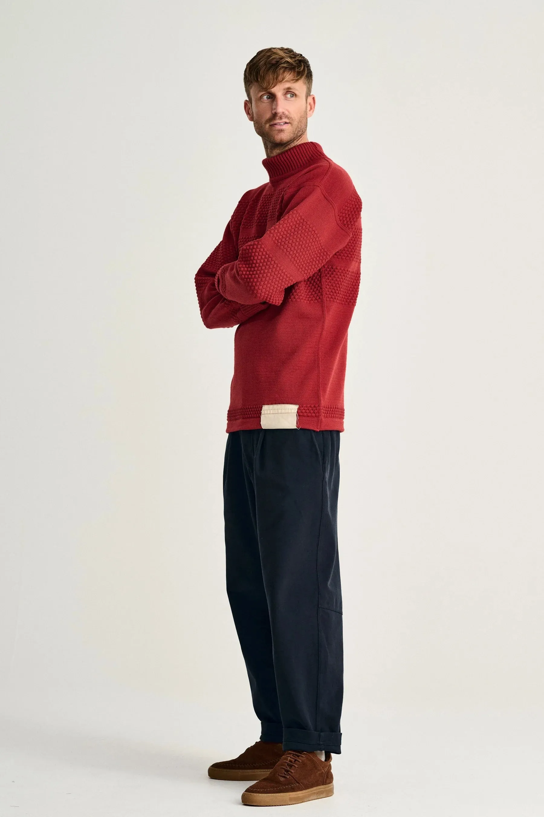 FISHERMAN sweater | høj hals, dannebrog red, OB Edition sold by S.N.S HERNING product image thumbnail 5