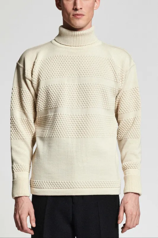 FISHERMAN sweater | høj hals, natural white made by S.N.S HERNING