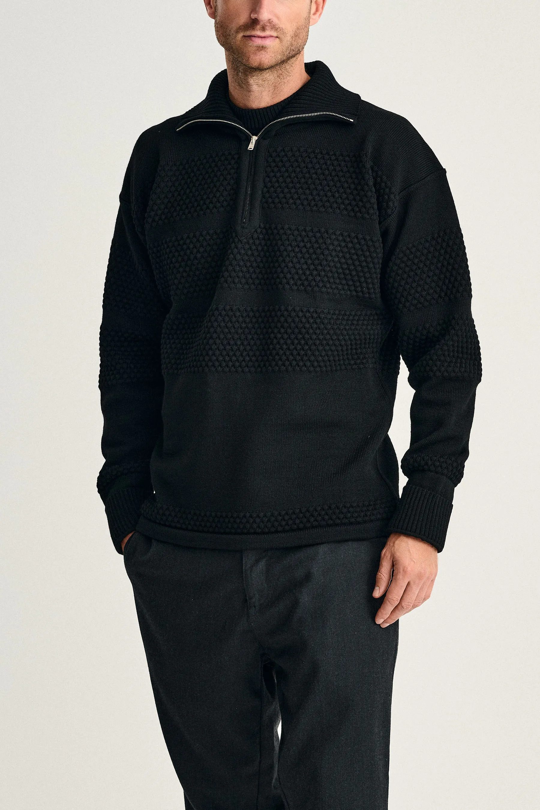 FISHERMAN half zip, black void sold by S.N.S HERNING