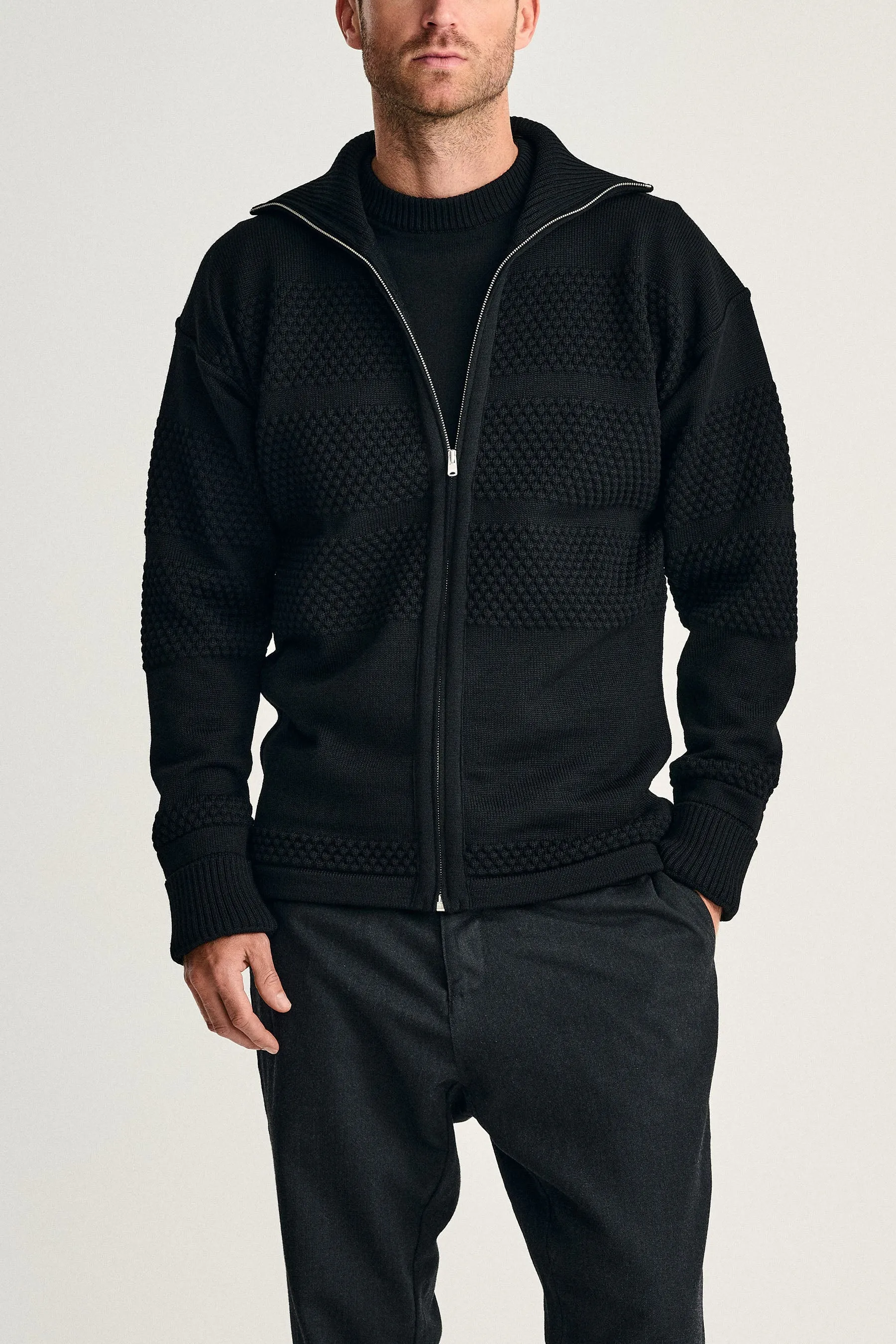 FISHERMAN full zip | lang lynlås, black void sold by S.N.S HERNING
