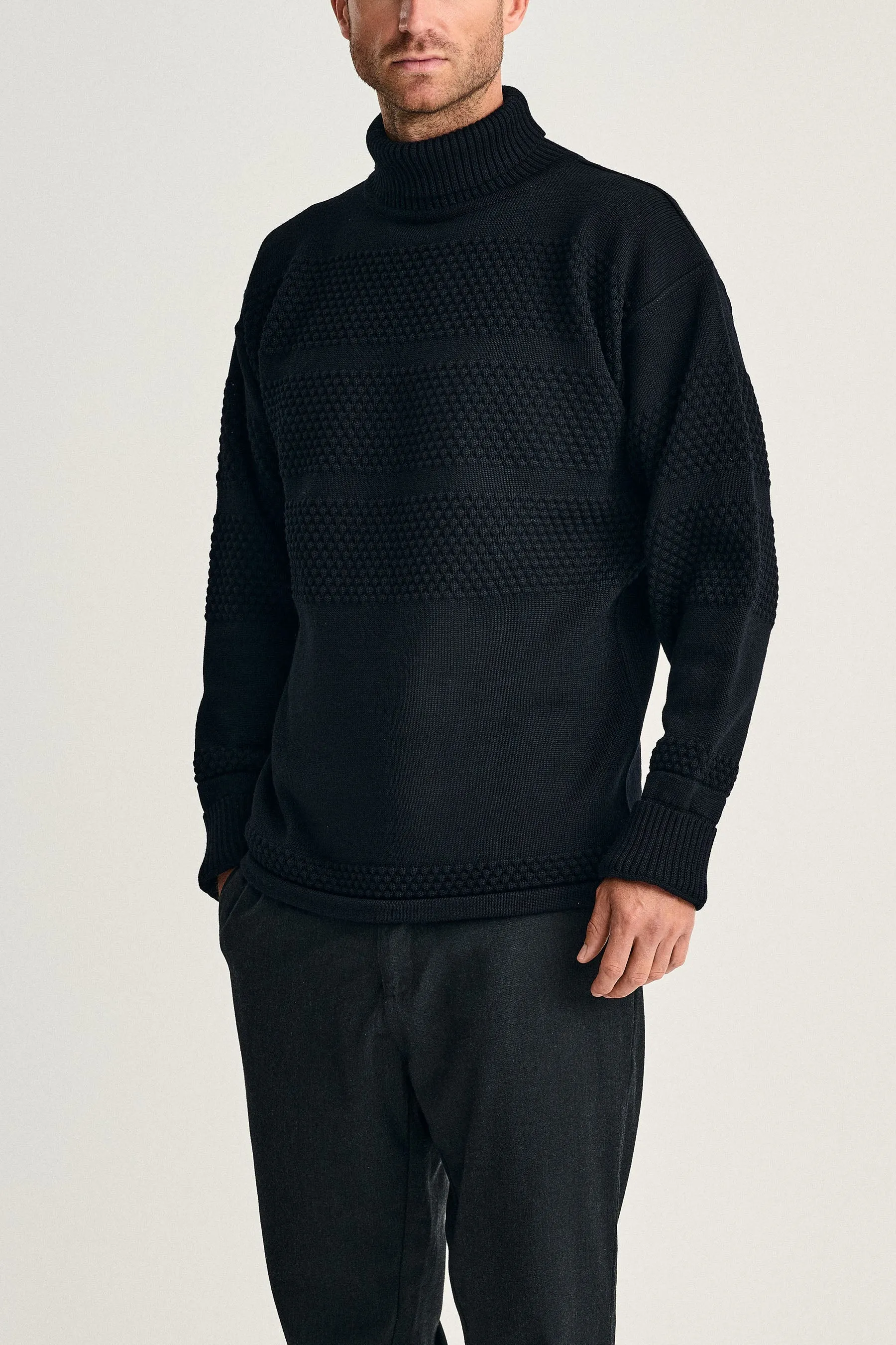 FISHERMAN sweater, navy blue sold by S.N.S HERNING
