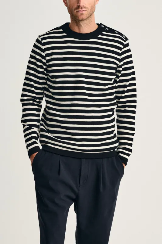 NAVAL crew neck | rund hals, navy blue / natural white sold by S.N.S HERNING