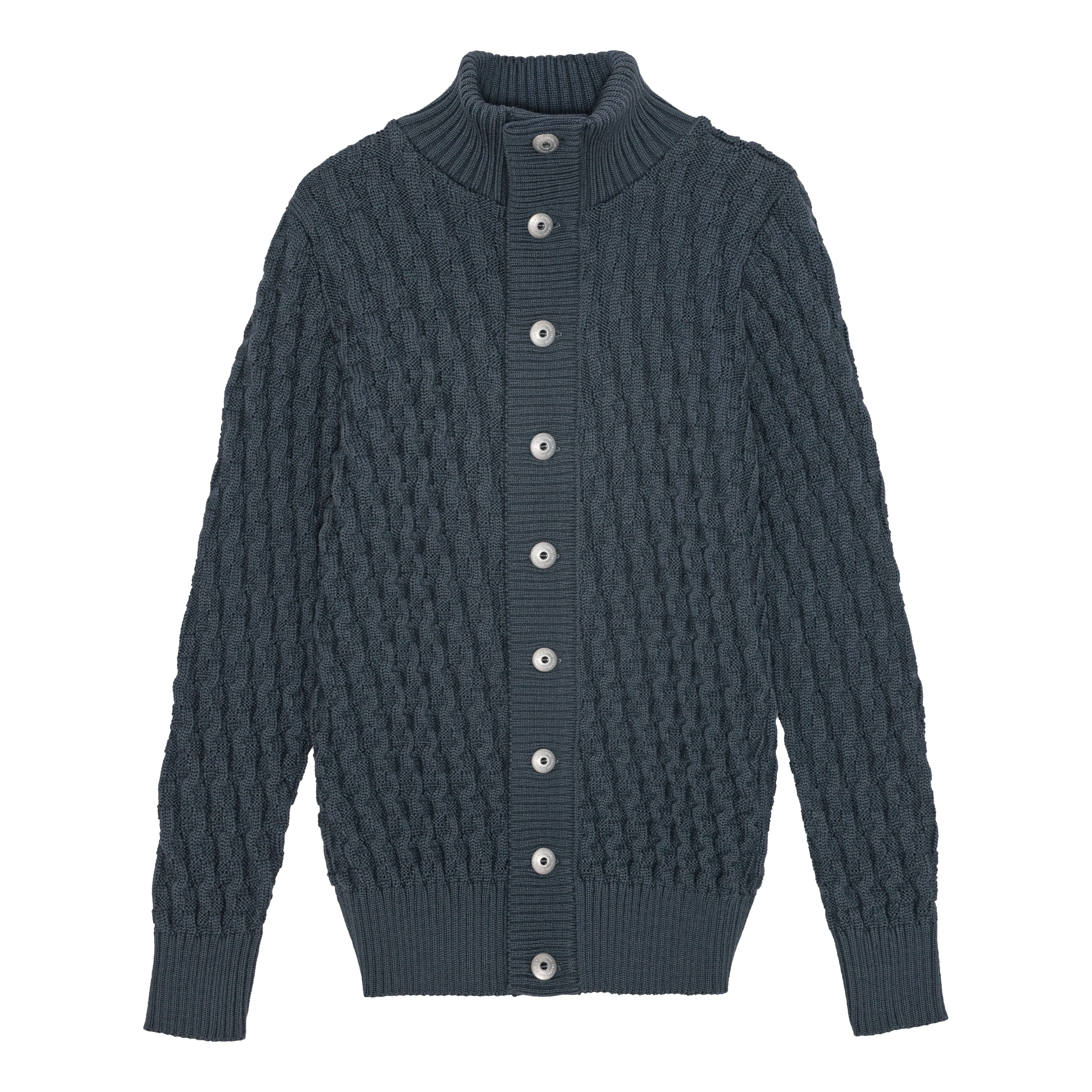 STARK cardigan, faded mineral blue sold by S.N.S HERNING