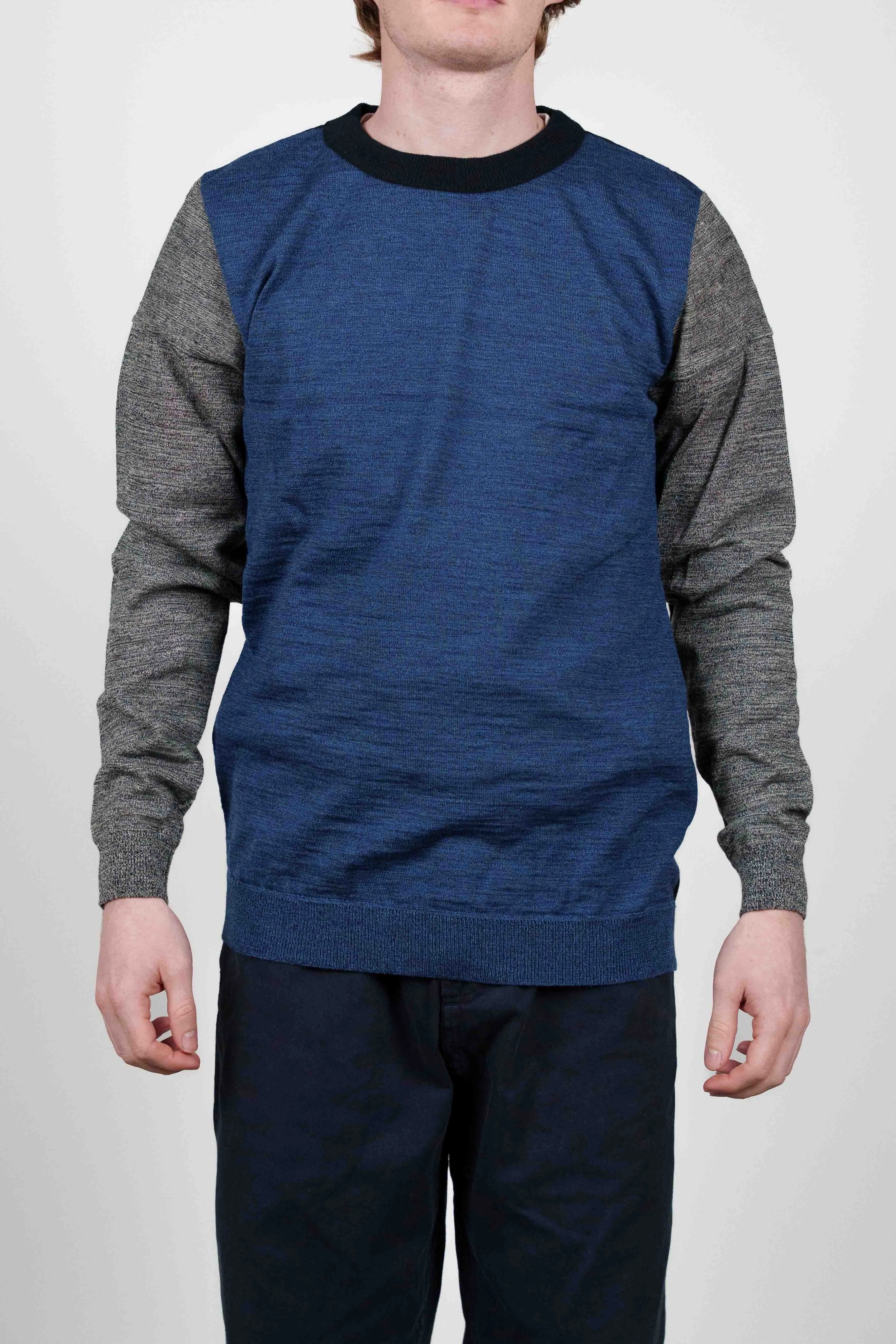 MIGRATION crew neck, blue static block sold by S.N.S HERNING
