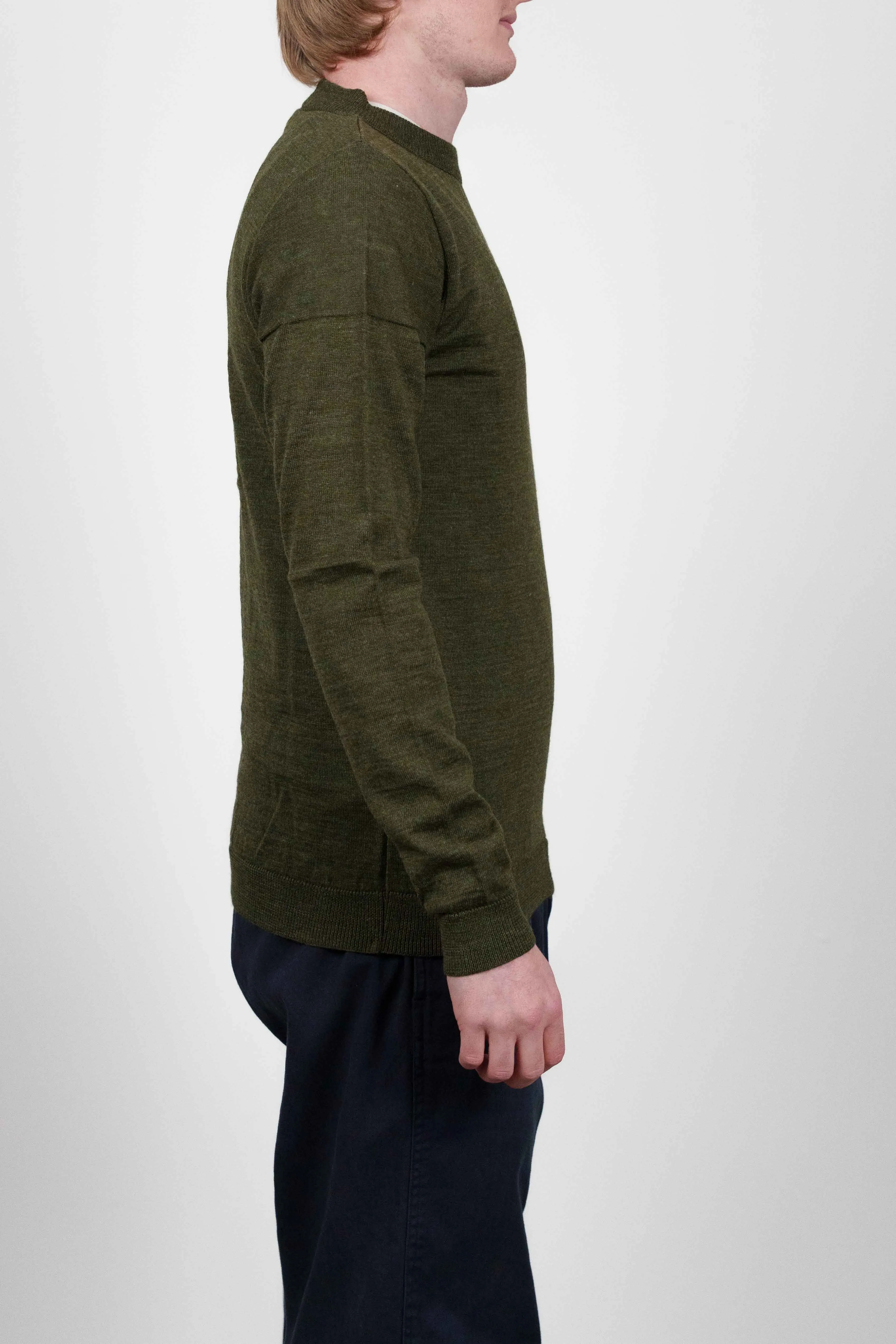 VERSION crew neck, army green sold by S.N.S HERNING product image thumbnail 3