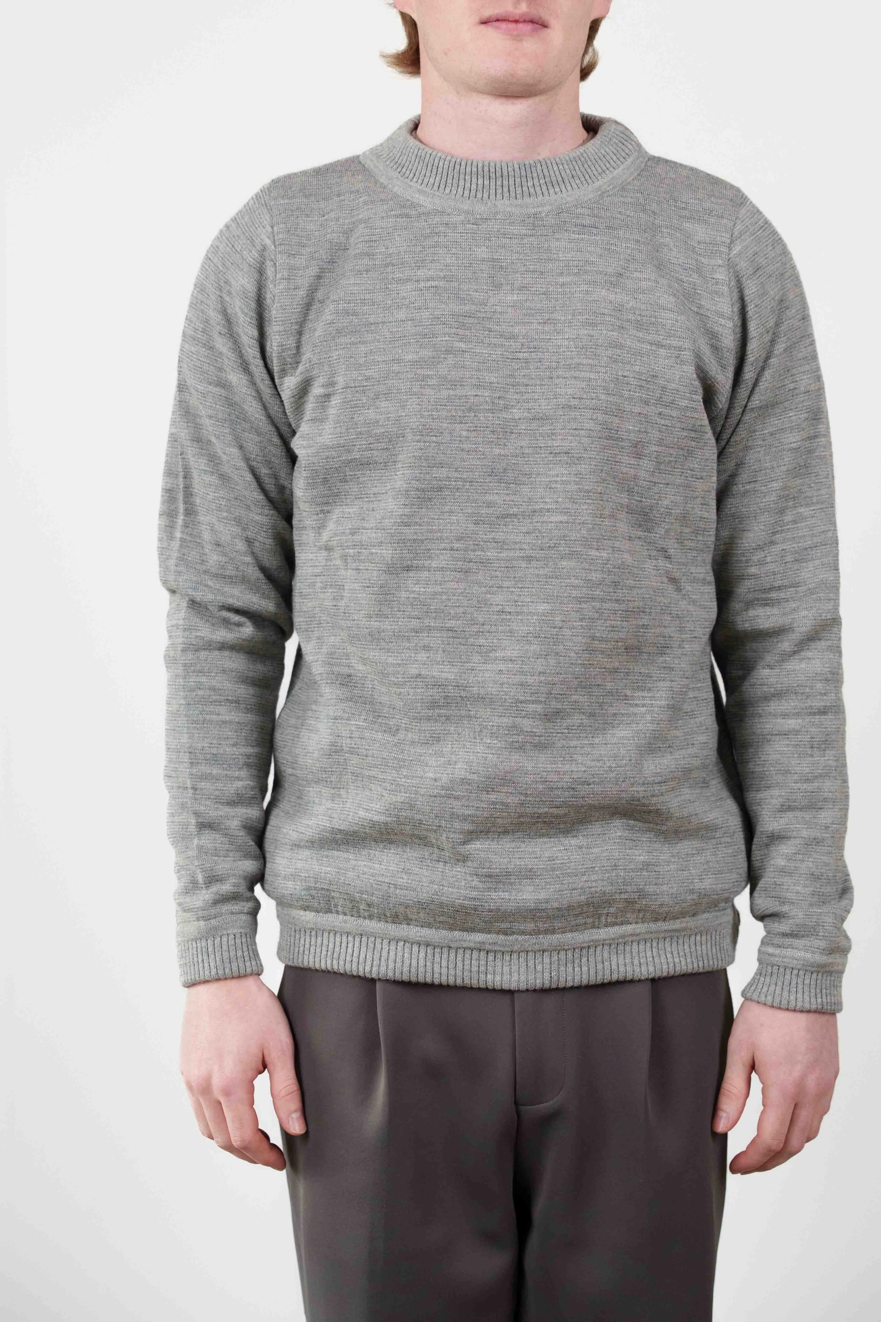 BASIS sweater, concrete / top grey melange sold by S.N.S HERNING