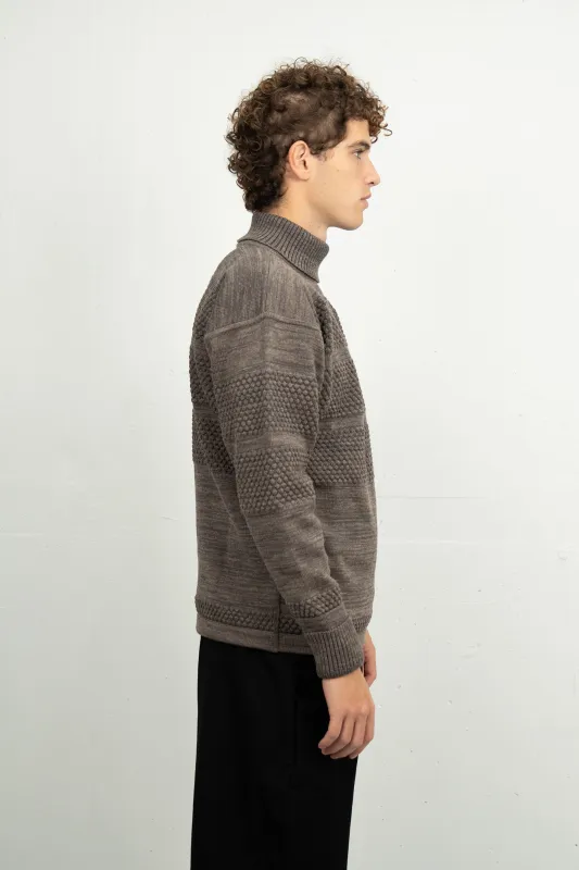 FISHERMAN sweater | høj hals, terra-II brown made by S.N.S HERNING