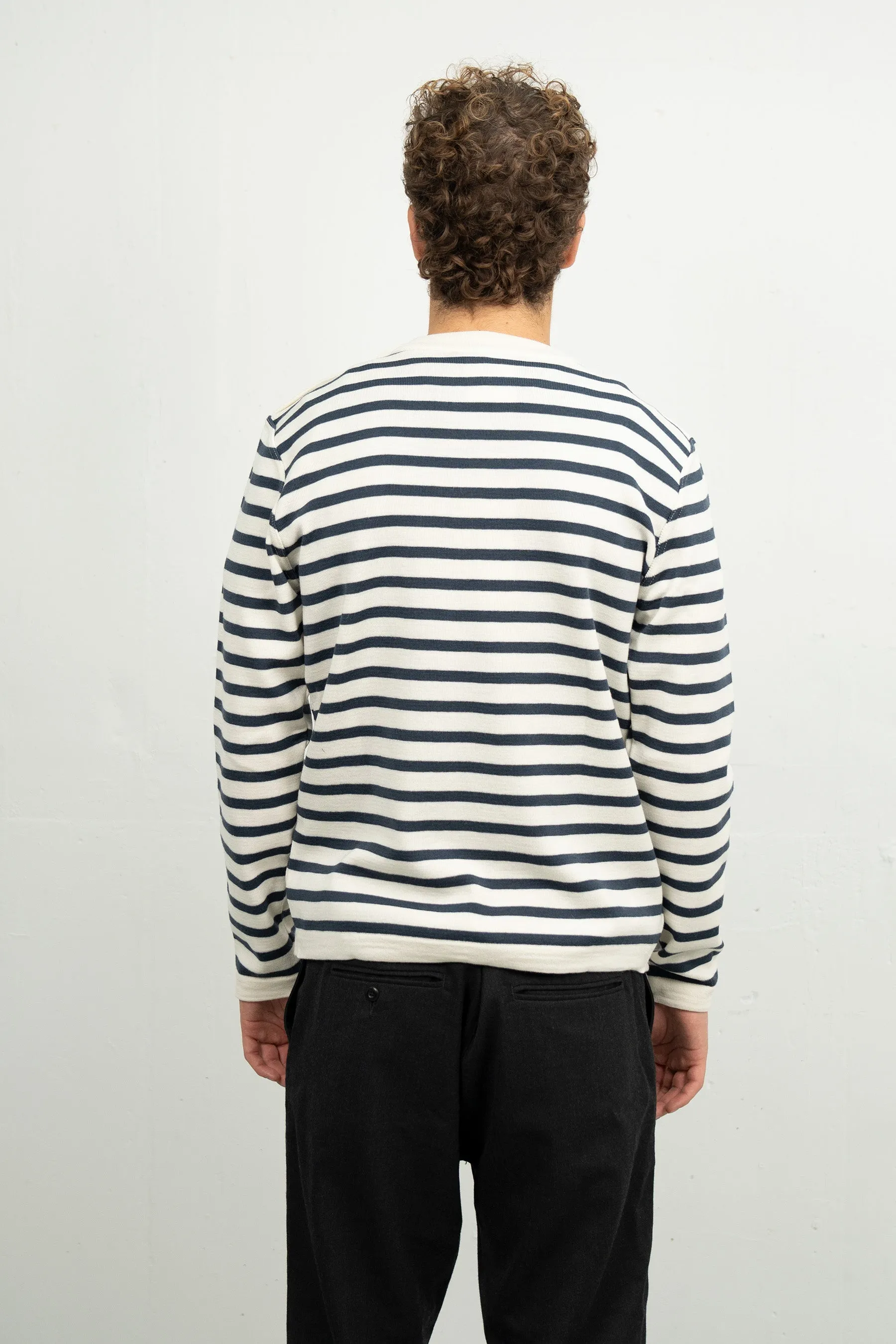 NAVAL crew neck | rund hals, natural white / shadow blue sold by S.N.S HERNING product image thumbnail 3