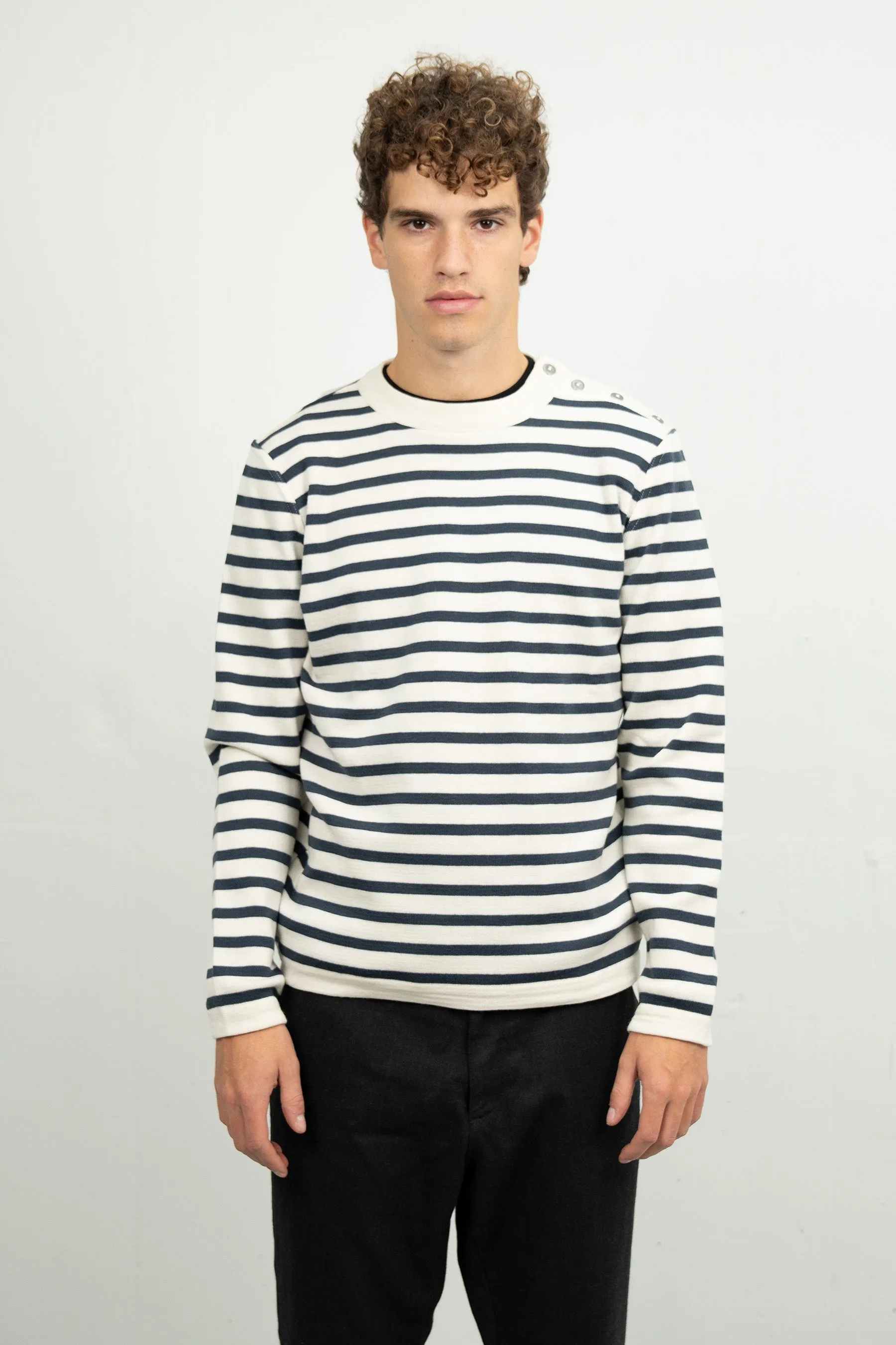 NAVAL crew neck | rund hals, natural white / shadow blue sold by S.N.S HERNING product image thumbnail 2
