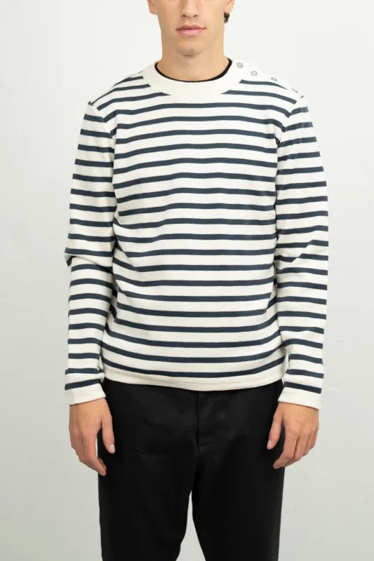NAVAL crew neck | rund hals, natural white / shadow blue made by S.N.S HERNING