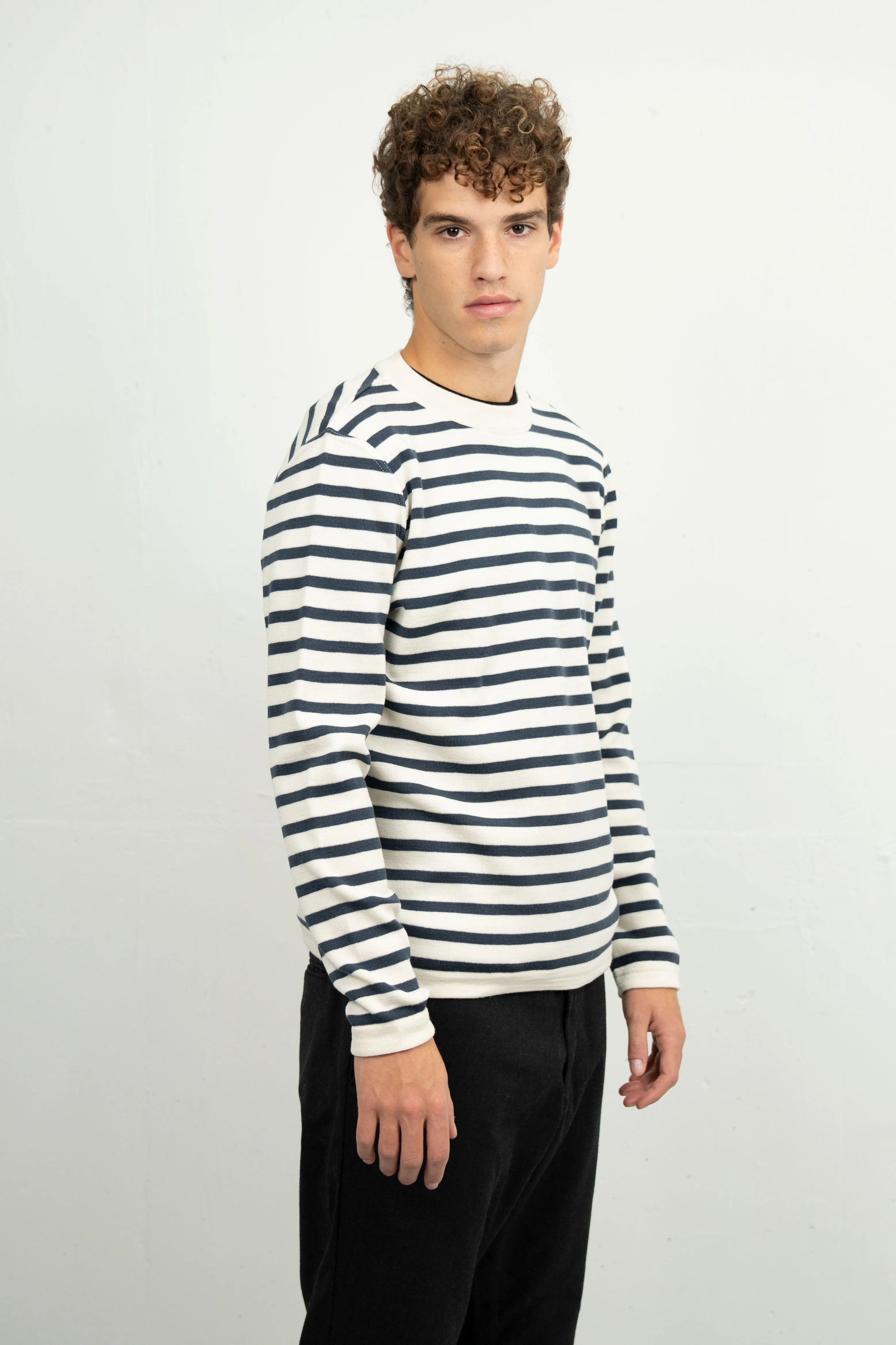 NAVAL crew neck | rund hals, natural white / shadow blue sold by S.N.S HERNING product image thumbnail 5