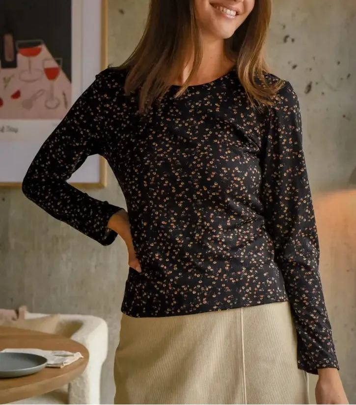 Harper Black Floral Top sold by From Rachel
