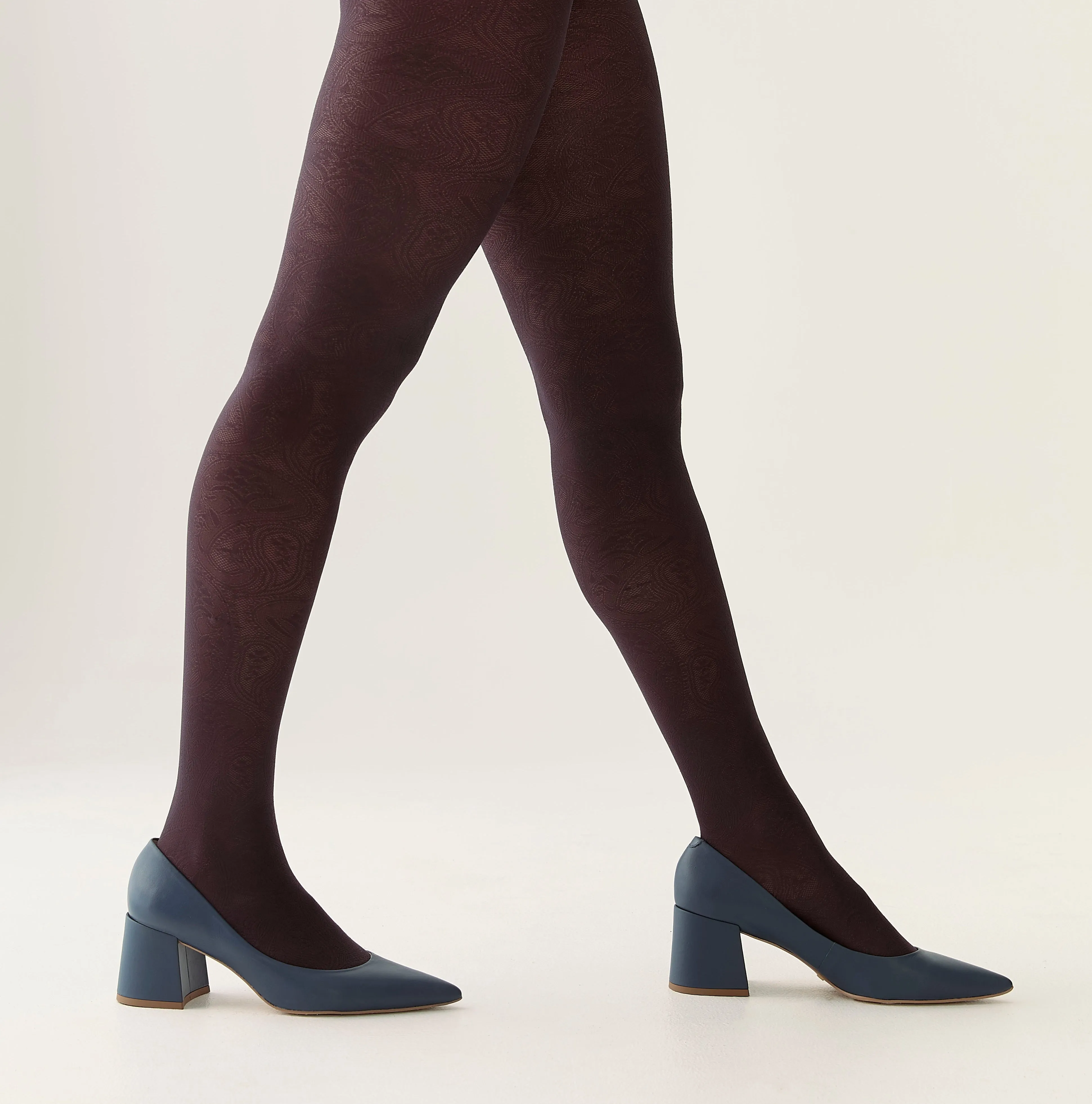 Paisley Contour Shaping Tights in Fig sold by From Rachel product image thumbnail 2
