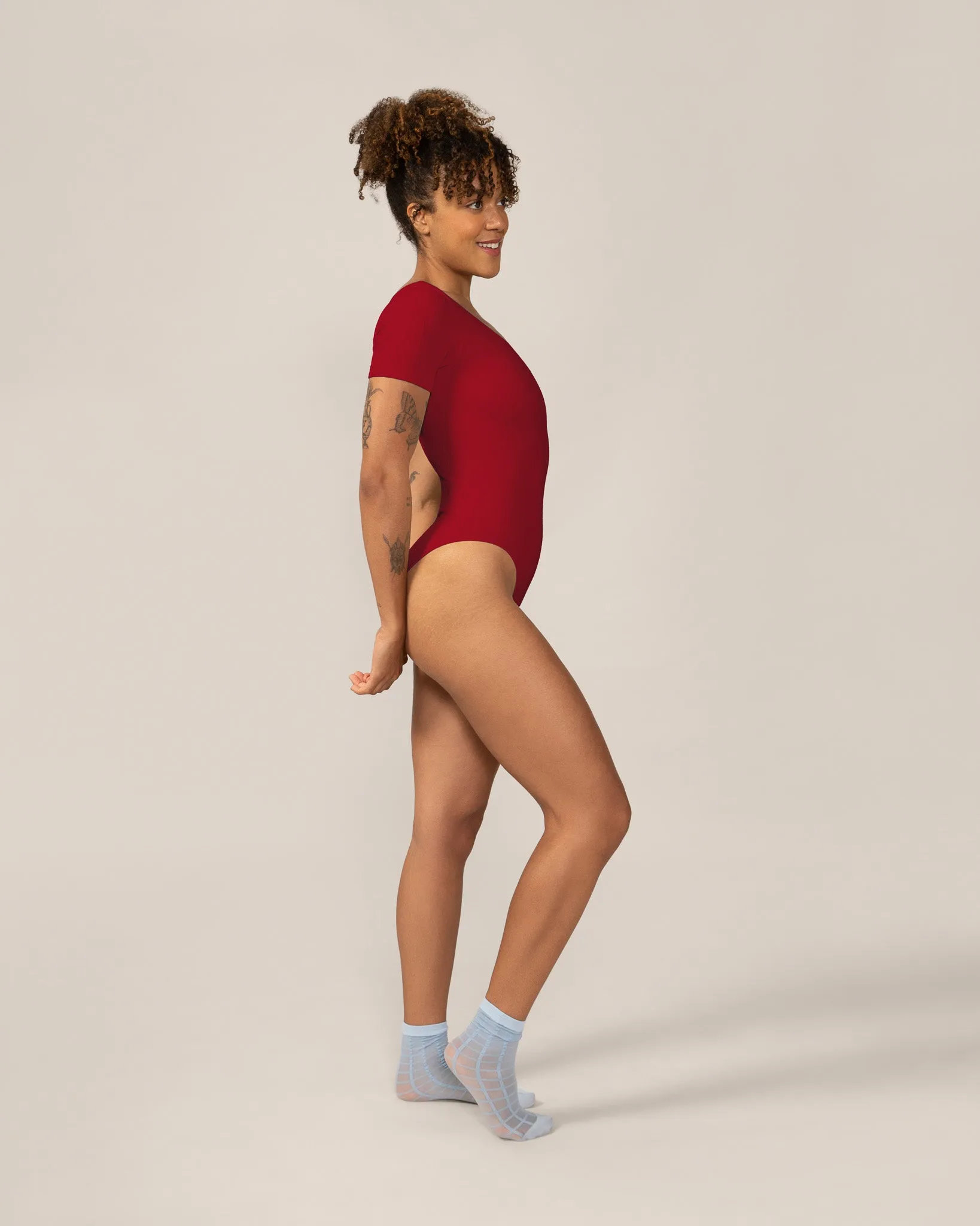 Seamless Wide Rib T-Bodysuit in Magnolia sold by From Rachel product image thumbnail 2