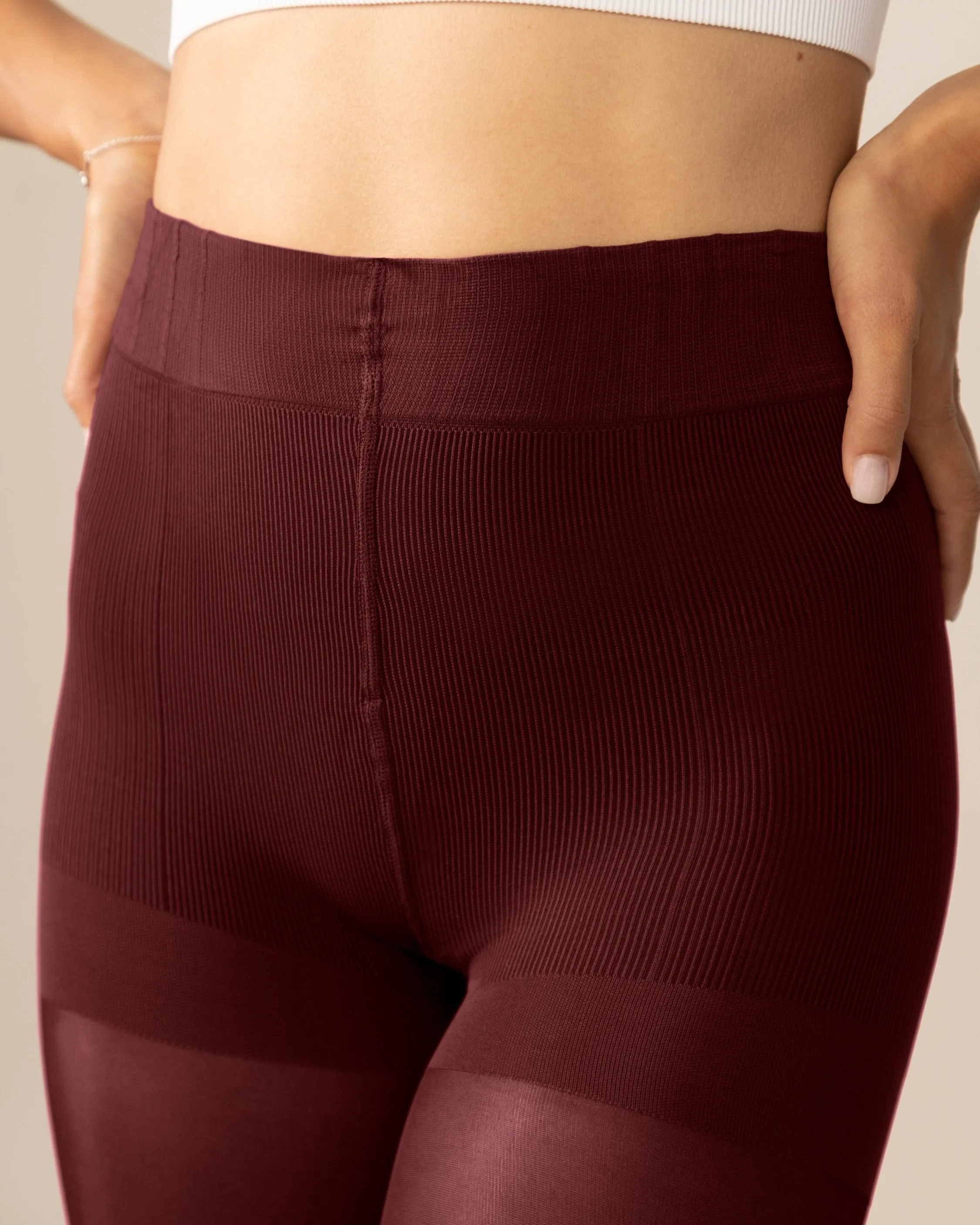 Classic Over-the-Knee Contour Shaping Tights in Zinfandel sold by From Rachel product image thumbnail 5