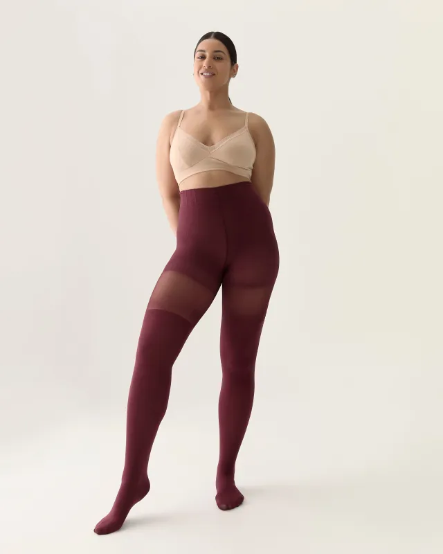 Classic Over-the-Knee Contour Shaping Tights in Zinfandel made by From Rachel