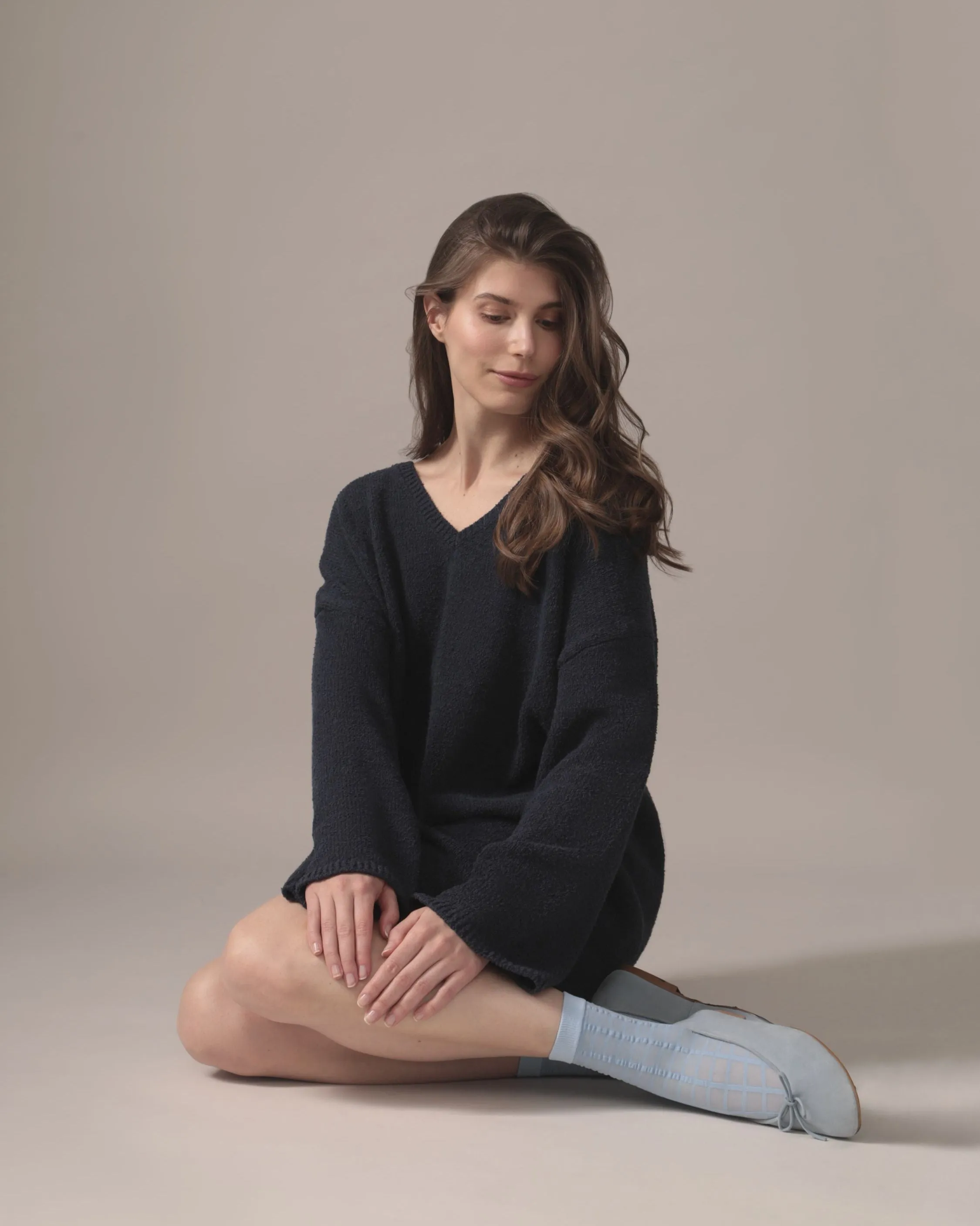 Checked Sheer Socks in Sky Blue sold by From Rachel product image thumbnail 2