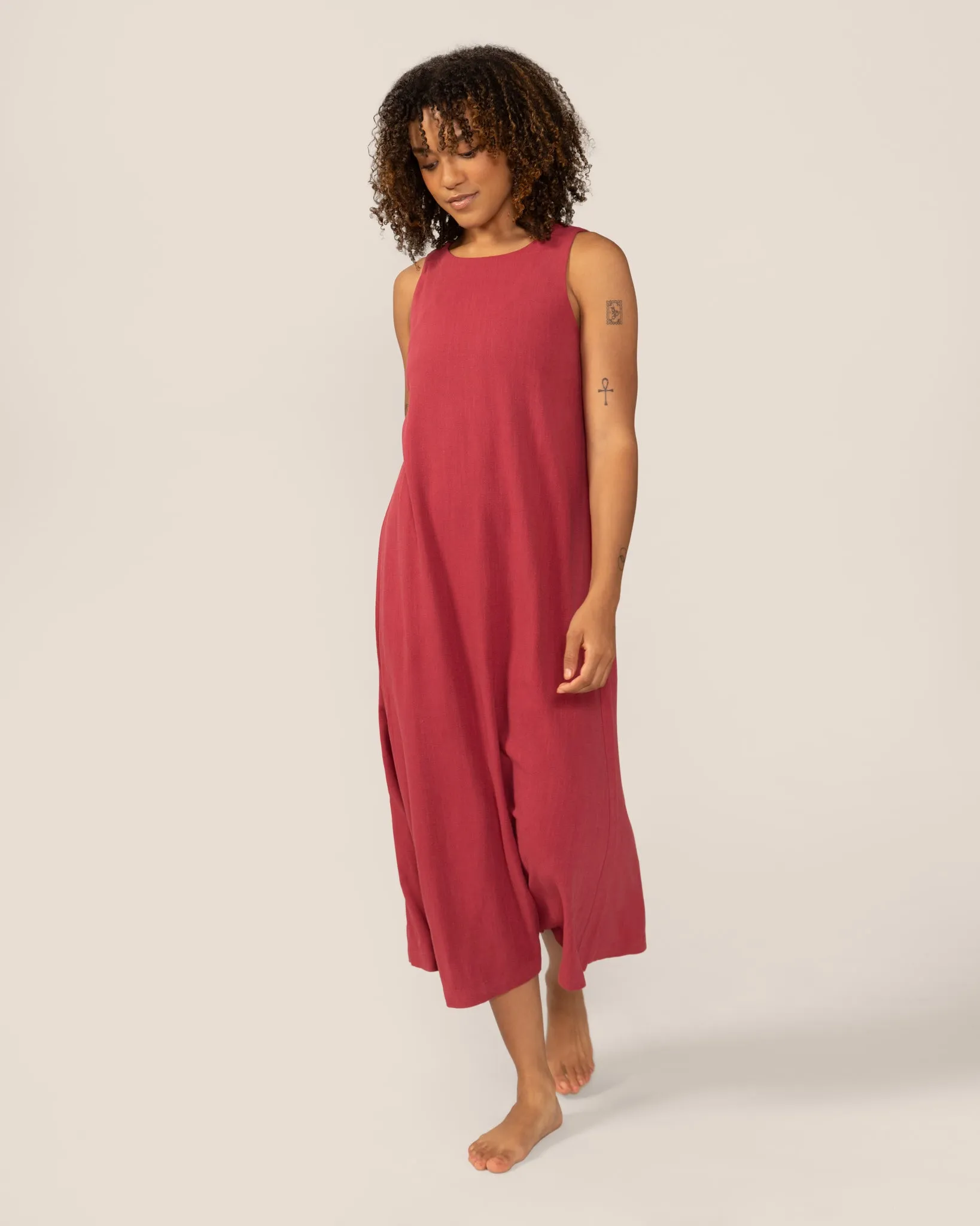 Maxi Linen Dress in Hibiscus sold by From Rachel product image thumbnail 3